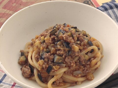 なすと豚肉のコクうまうどん